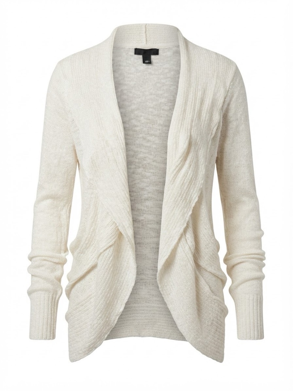 Kenneth Cole Cream Open-Front Ribbed Cardigan